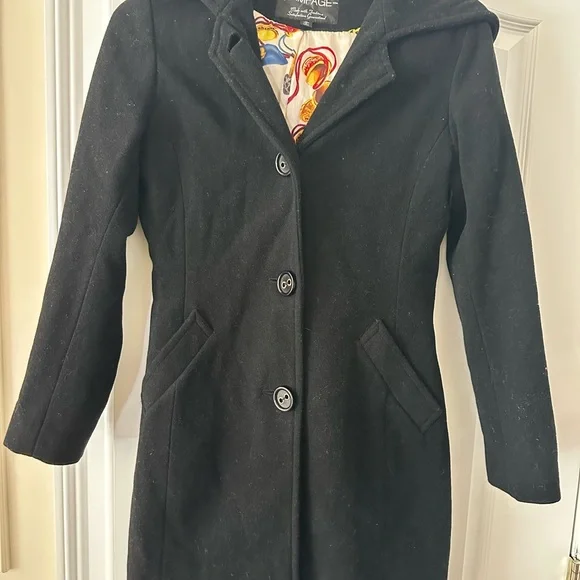 Rampage Wool Women's Black Trench Coat - Picture 4 of 7